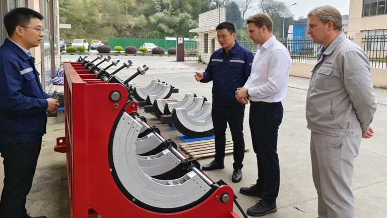 Technician inspecting butt fusion machines