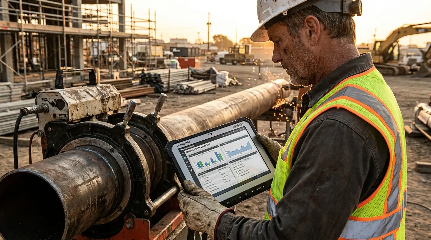 Logging maintenance data for a butt fusion welding machine