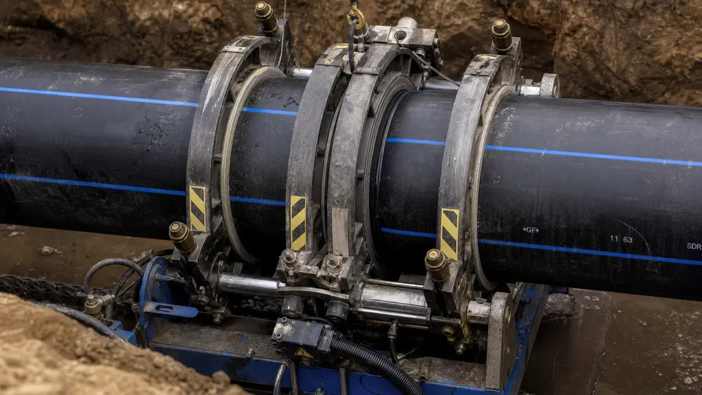 HDPE Pipe Jointing Machine in Kenya fusing municipal water pipes