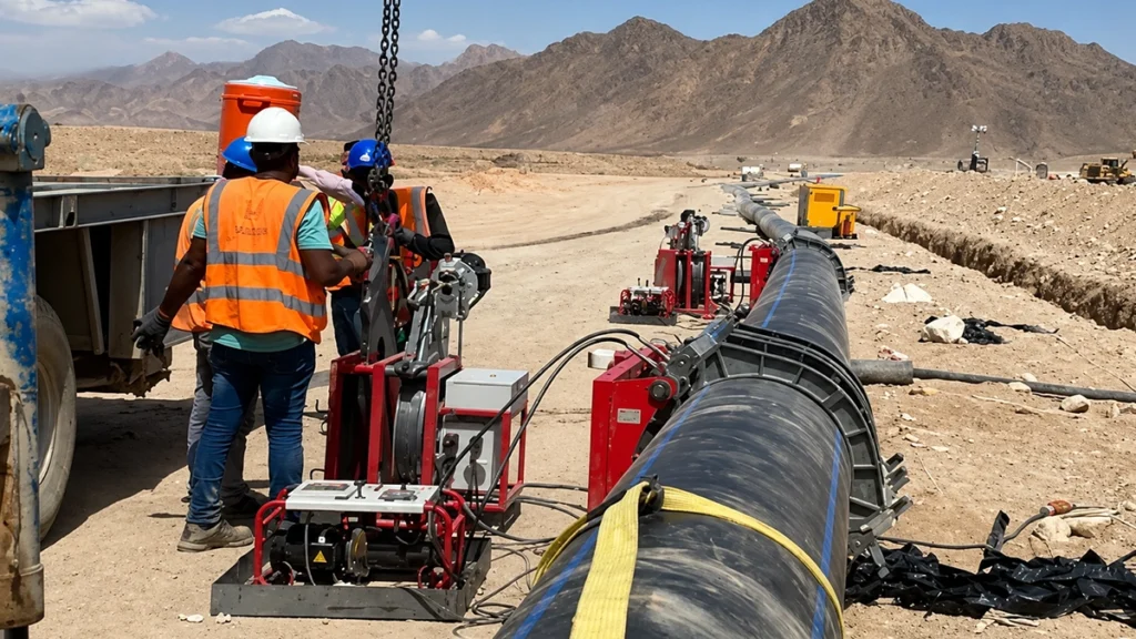 Butt Fusion Welding Machine operating in a South America